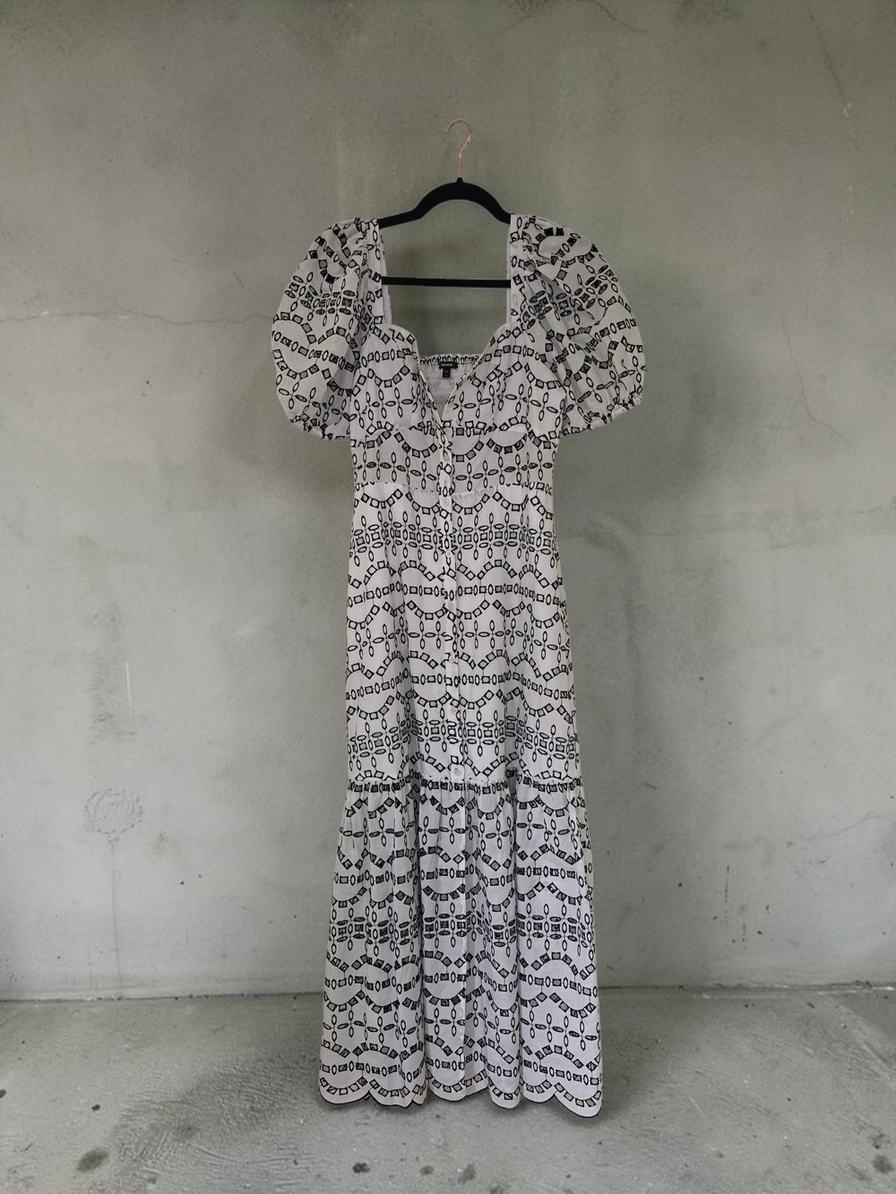 NWOT Chic Eyelet Maxi Dress